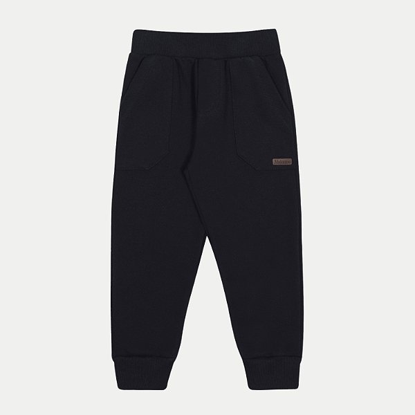 CALÇA ALAKAZOO MOLETOM CASUAL PRETO MASCULINO INFANTIL