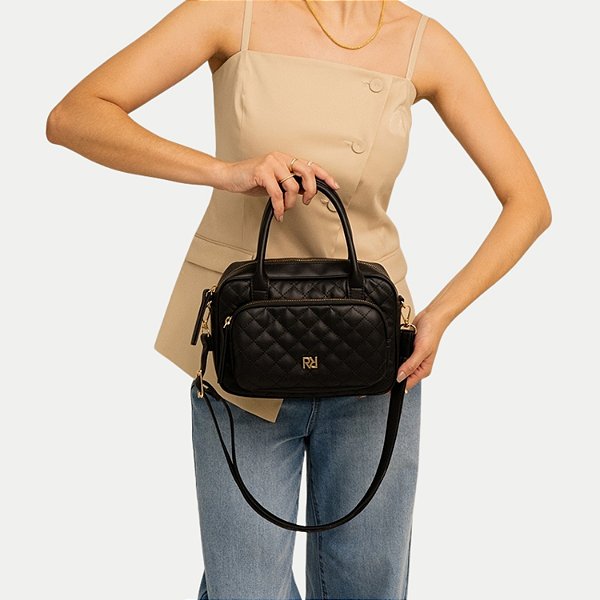 BOLSA RAFITTHY 2 TIPOS DE ALÇA SINTÉTICA PRETO FEMININO ADULTO