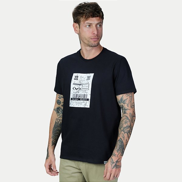 CAMISETA VIDE BULA MANGA CURTA SLIM ALGODÃO SILKADA PRETO MASCULINO ADULTO