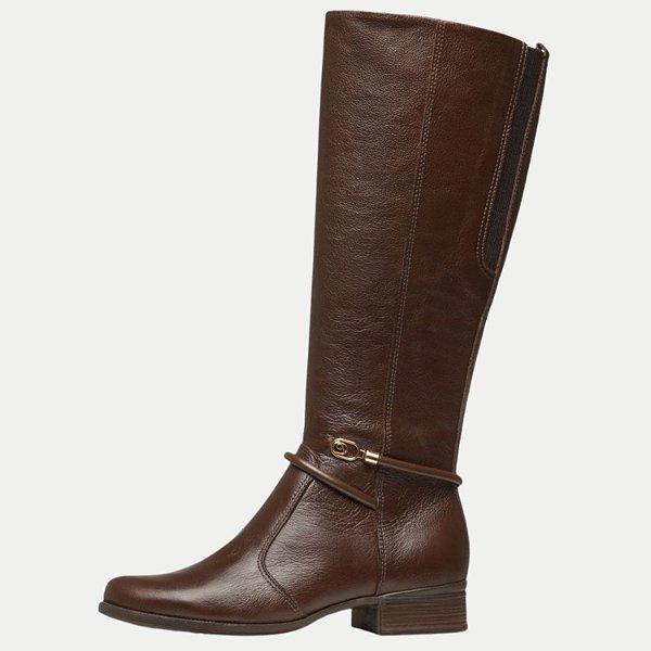 BOTA PEGADA CANO LONGO COURO MONTARIA PINHÃO FEMININO ADULTO