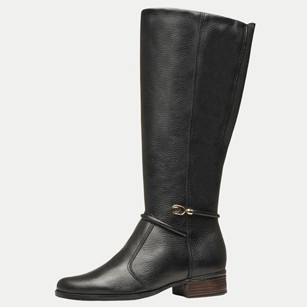 BOTA PEGADA CANO LONGO COURO MONTARIA PRETO FEMININO ADULTO