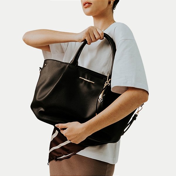 BOLSA RAFITTHY 2 TIPOS DE ALÇA SINTÉTICO PRETO FEMININO ADULTO