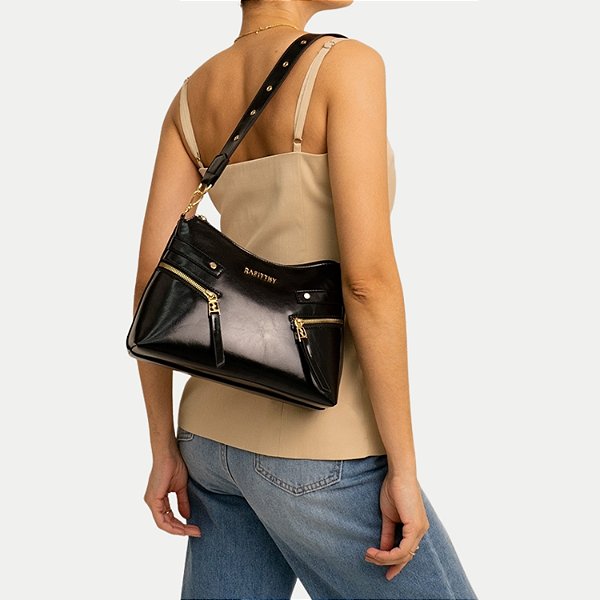 BOLSA RAFITTHY 2 TIPOS DE ALÇA SINTÉTICO PRETO FEMININO ADULTO