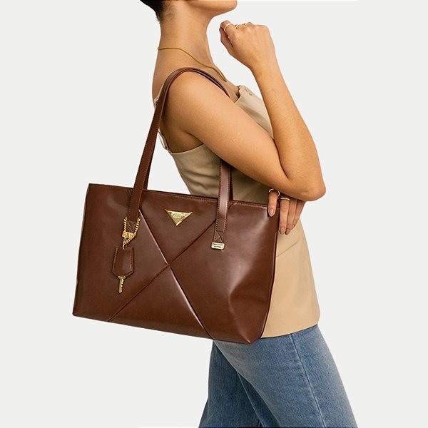 BOLSA RAFITTHY OMBRO SINTÉTICO MARROM ESCURO FEMININO ADULTO