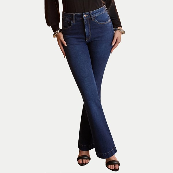CALÇA LUNENDER JEANS MEDIO COM ELASTANO FLARE FEMININO ADULTO