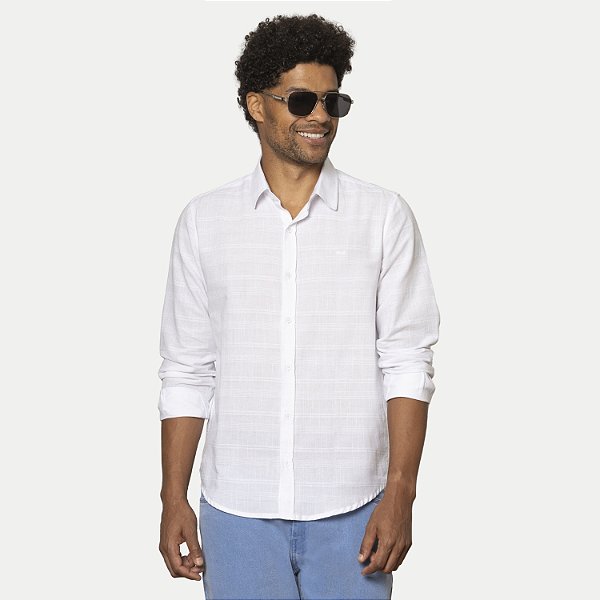 CAMISA PITT MANGA LONGA COMFORT BRANCO MASCULINO ADULTO