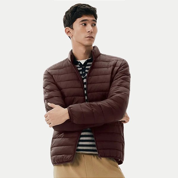 JAQUETA HERING POLIESTER SEM CAPUZ PUFFER MARROM MASCULINO ADULTO
