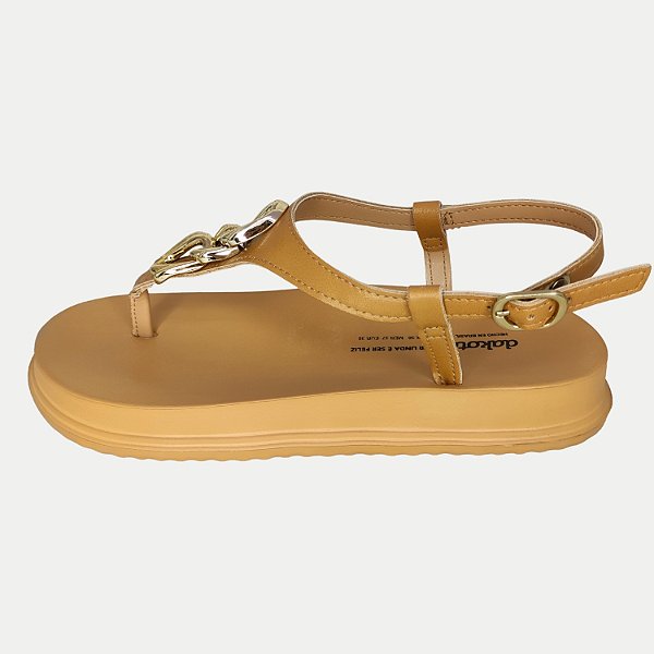 SANDALIA DAKOTA ANABELA BAIXA CARAMELO FEMININO ADULTO