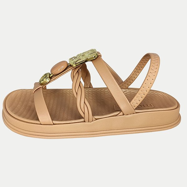 SANDALIA MOLECA ANABELA BAIXA NUDE FEMININO ADULTO