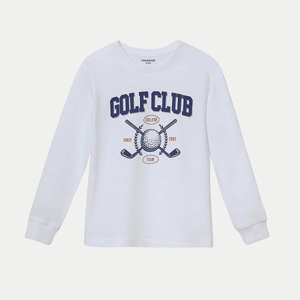 CAMISETA HERINGKIDS MANGA LONGA COMFORT ALGODÃO SILKADA BRANCO MASCULIN INFANTIL