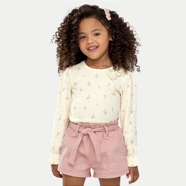 BLUSA ANGERO MANGA LONGA MALHA ESTAMPADA PERÓLA FEMININA INFANTIL