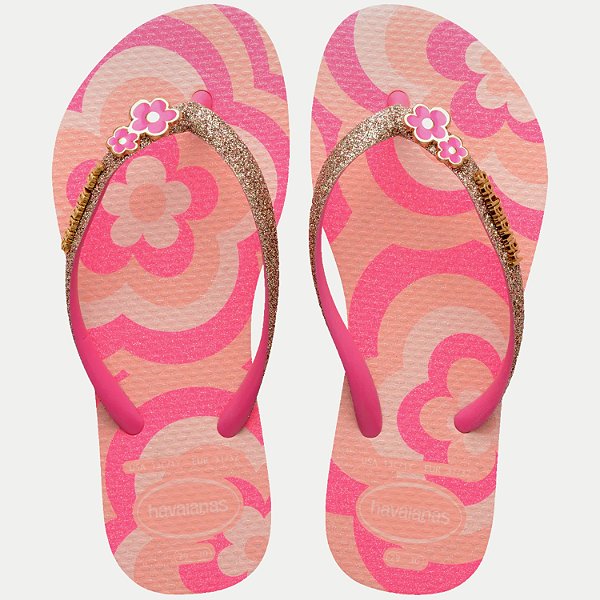 CHINELO HAVAIANAS KIDS SLIM GLITTER ROSA FEMININO INFANTIL