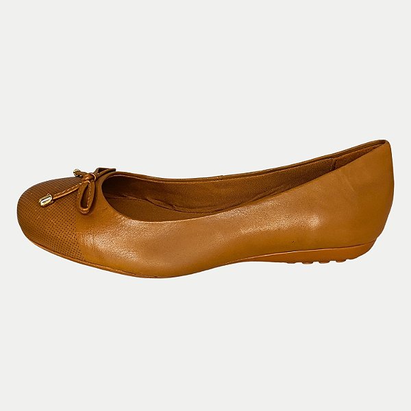 SAPATILHA BOTTERO BICO REDONDO COURO CARAMELO FEMININO ADULTO