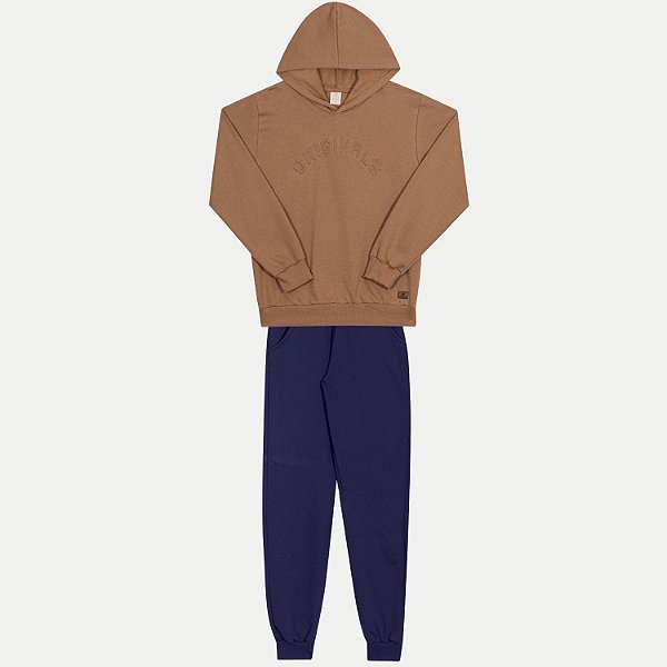 CONJUNTO INVERNO RANDA MUNDU CALÇA COM BLUSÃO MOLETOM CASTOR MASCULINO INFANTIL