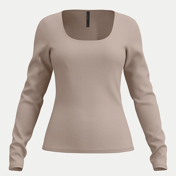 BLUSA LUNENDER MANGA LONGA MALHA CINZA FEMININO ADULTO