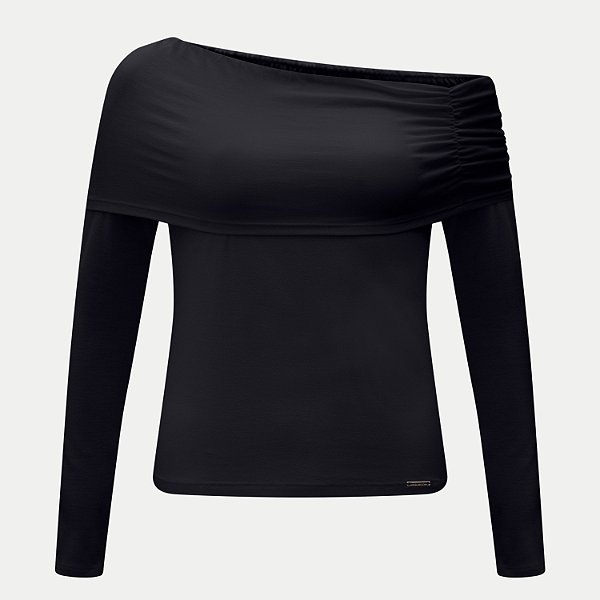 BLUSA LUNENDER MANGA LONGA  MALHA PRETO FEMININO ADULTO