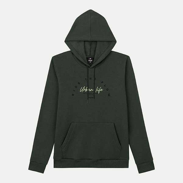 BLUSÃO FICO MOLETOM COM CAPUZ SILKADO VERDE MASCULINO INFANTIL