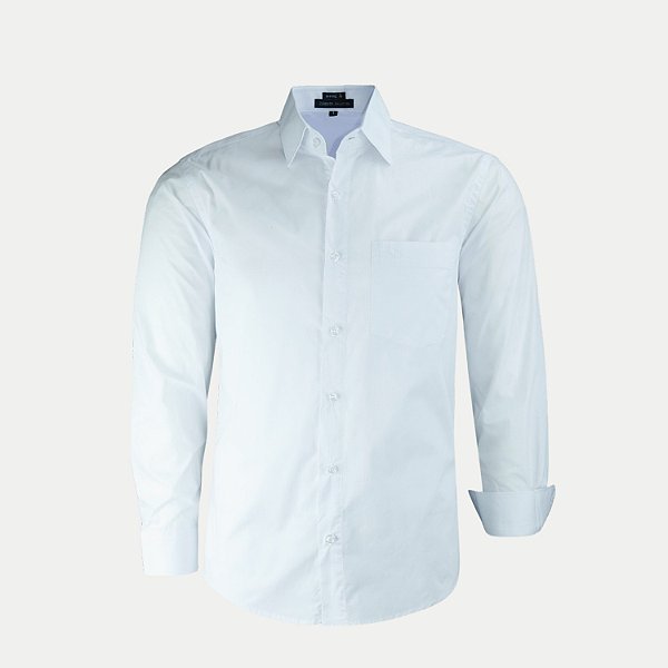 CAMISA AMIL MANGA LONGA COMFORT ALGODÃO BRANCO MASCULINO ADULTO