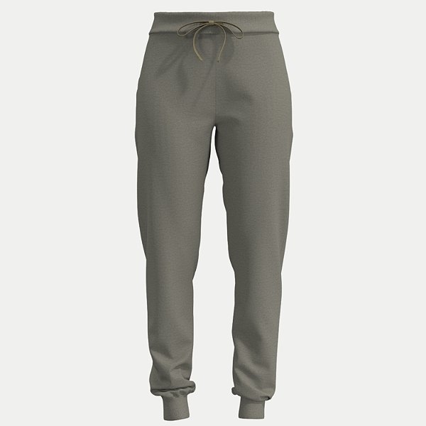 CALÇA LUNENDER MOLETOM CASUAL COM PUNHO CINZA FEMININO ADULTO
