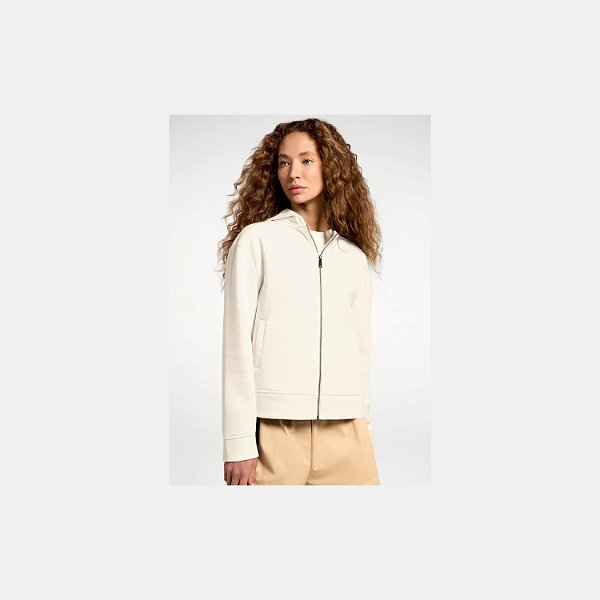 JAQUETA HERING MOLETOM COM CAPUZ OFFWHITE FEMININO ADULTO