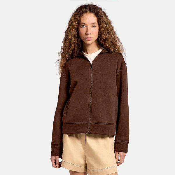 JAQUETA HERING MOLETOM COM CAPUZ MARROM FEMININO ADULTO