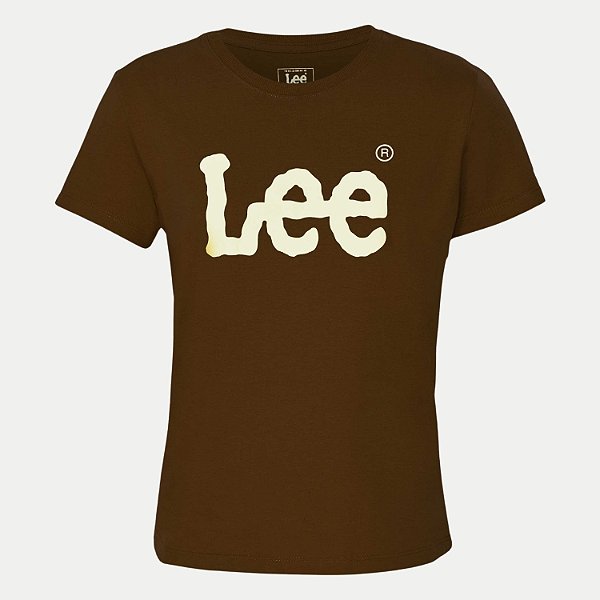BLUSA LEE MANGA CURTA TSHIRT ALGODÃO SILKADA MARROM FEMININO ADULTO