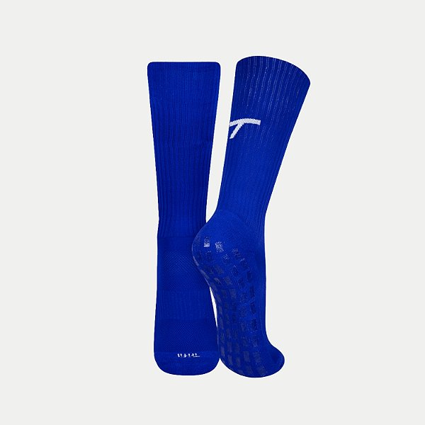 MEIA TRIFIL FUTEBOL ANTIDERRAPANTE ZUL ROYAL UNISEX ADULTO