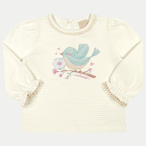 BLUSA ANGERO MANGA LONGA MALHA SILKADA OFFWHITE FEMININO INFANTIL