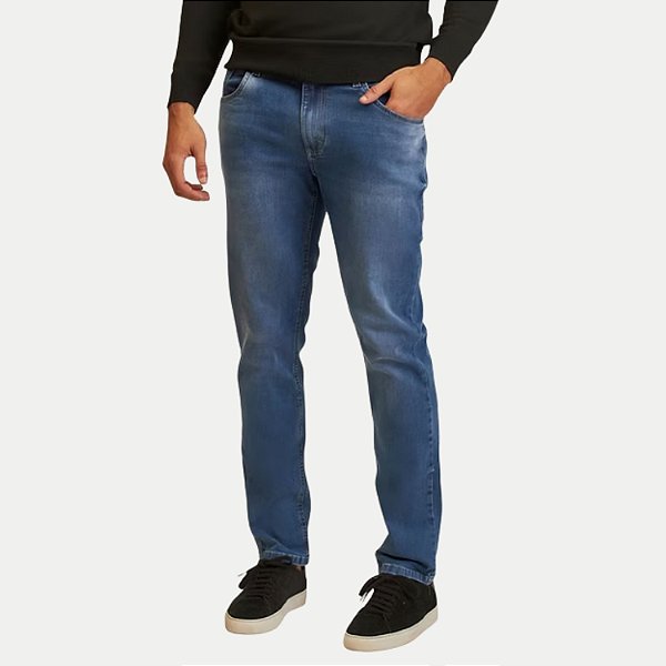CALÇA YOUNG JEANS MÉDIO COM ELASTANO SLIM MASCULINO ADULTO