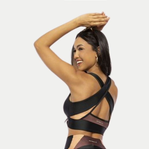 TOP DI PAULA REGATA POLIESTER FITNESS PRETO FEMININO ADULTO