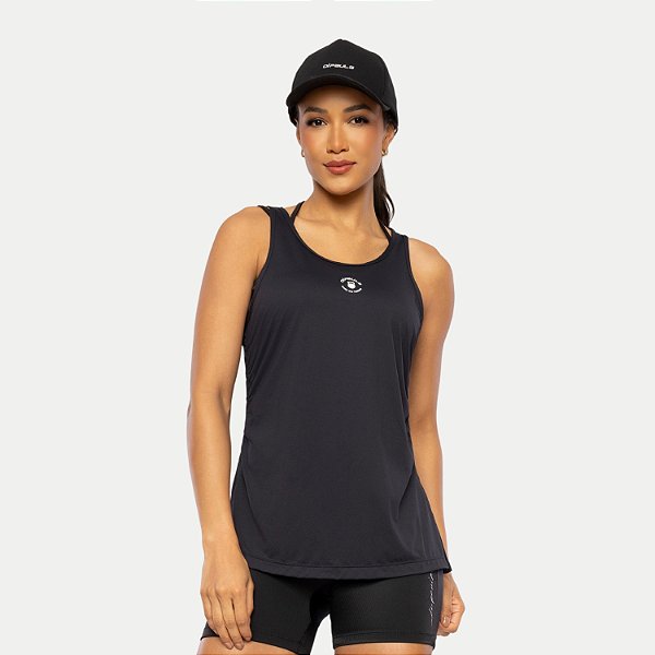 BLUSA DI PAULA REGATA POLIAMIDA FITNESS PRETO FEMININO ADULTO