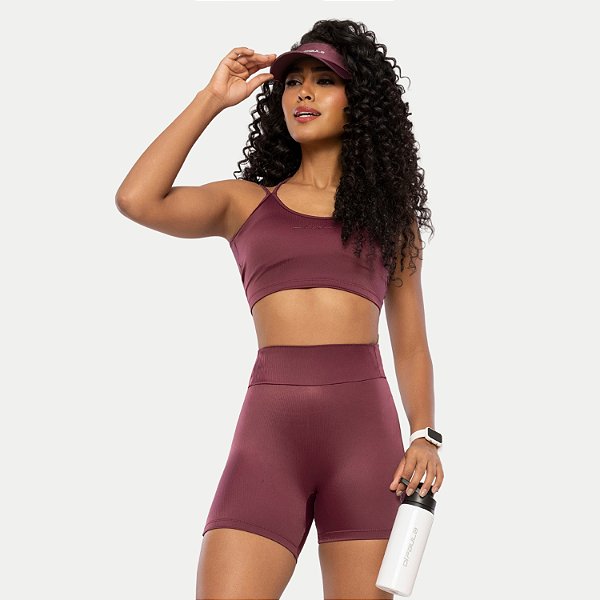 TOP DI PAULA REGATA POLIAMIDA FITNESS VINHO FEMININO ADULTO