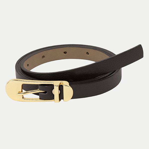 CINTO CLASSE COURO FINO MARROM ESCURO FEMININO ADULTO