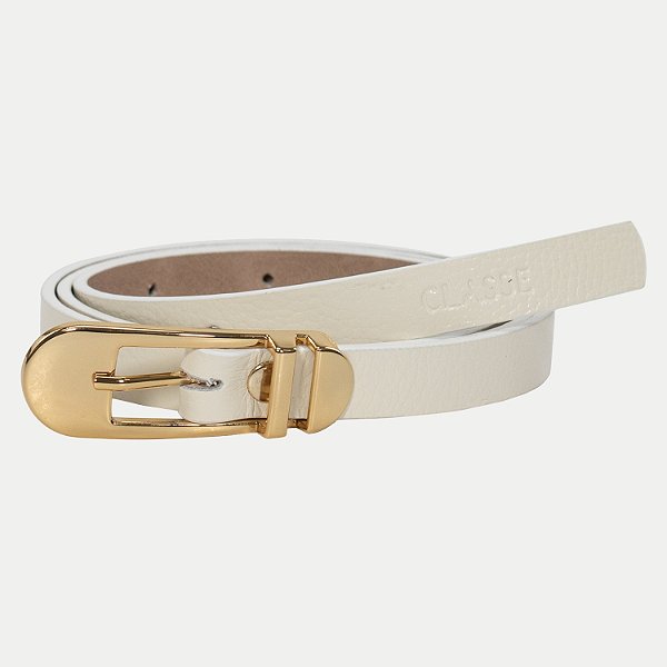 CINTO CLASSE COURO FINO OFFWHITE FEMININO ADULTO