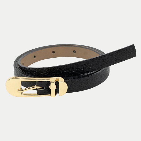 CINTO CLASSE COURO FINO PRETO FEMININO ADULTO