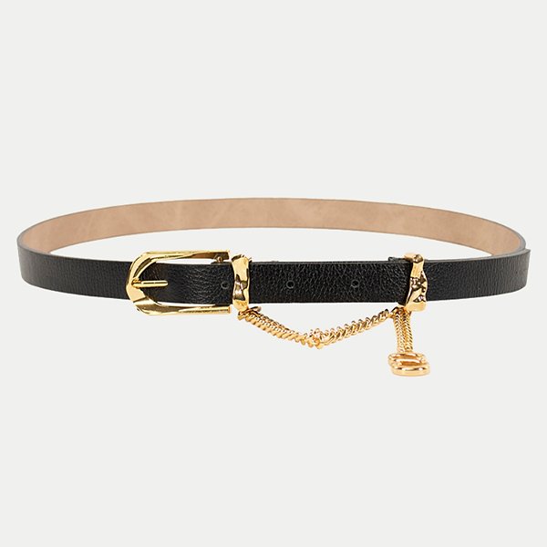CINTO CLASSE COURO FINO PRETO FEMININO ADULTO