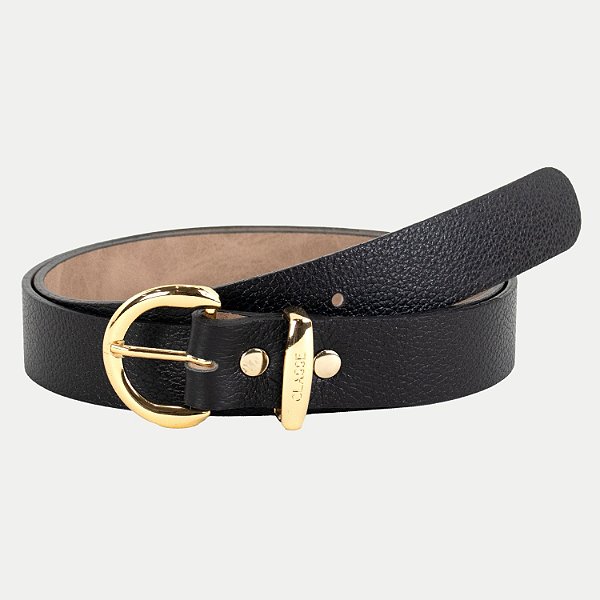 CINTO CLASSE COURO LARGO PRETO FEMININO ADULTO