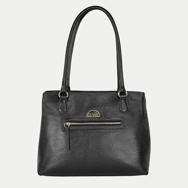 BOLSA CLASSE 2 TIPOS DE ALÇA COURO PRETO FEMININO ADULTO