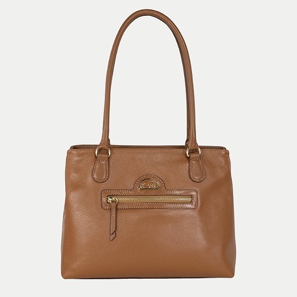 BOLSA CLASSE 2 TIPOS DE ALÇA COURO CARAMELO FEMININO ADULTO