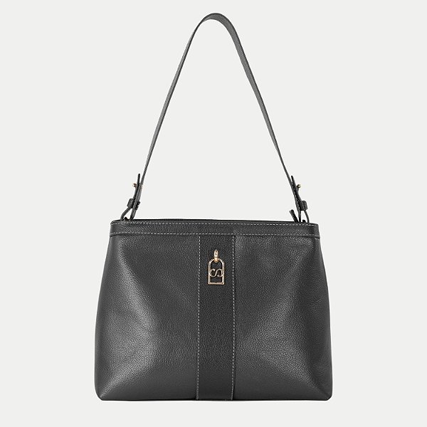BOLSA CLASSE OMBRO COURO PRETO FEMININO ADULTO