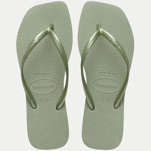 CHINELO HAVAIANAS SLIM SQUARE SMOKE DEDO VERDE FEMININO ADULTO