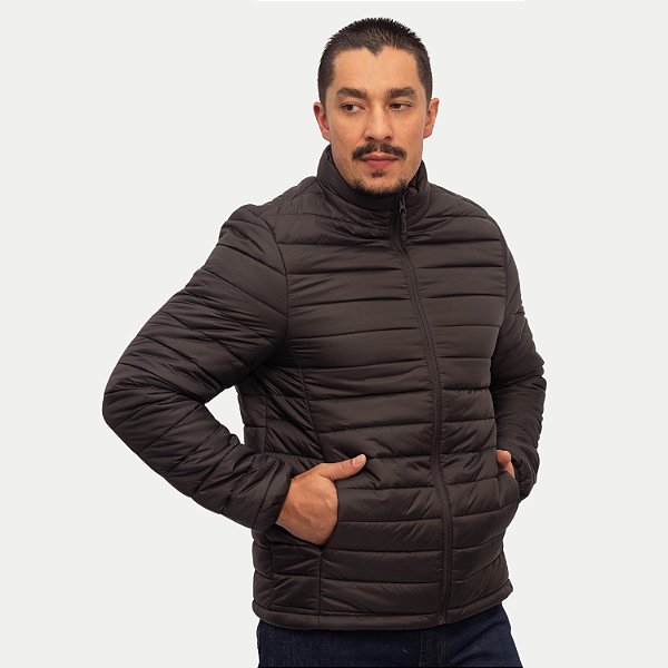 JAQUETA YOUNG POLIESTER PUFFER SEM CAPUZ PRETO MASCULINO ADULTO