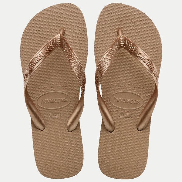 CHINELO HAVAIANAS TOP TIRAS LISA BEGE ESCURO FEMININO ADULTO