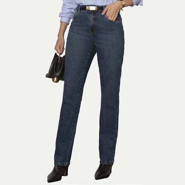 CALÇA PITT JEANS MÉDIO COM ELASTANO COMFORT FEMININO ADULTO