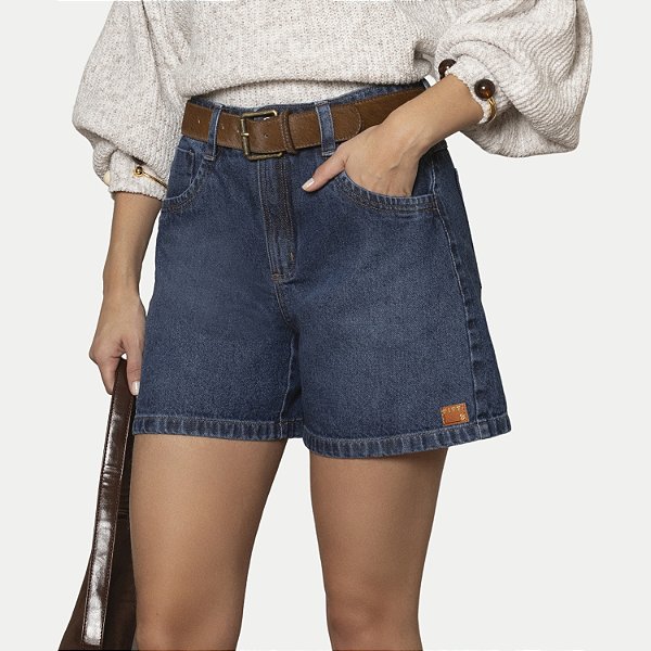 SHORT PITT JEANS MÉDIO COM ELASTANO BÁSIC FEMININO ADULTO