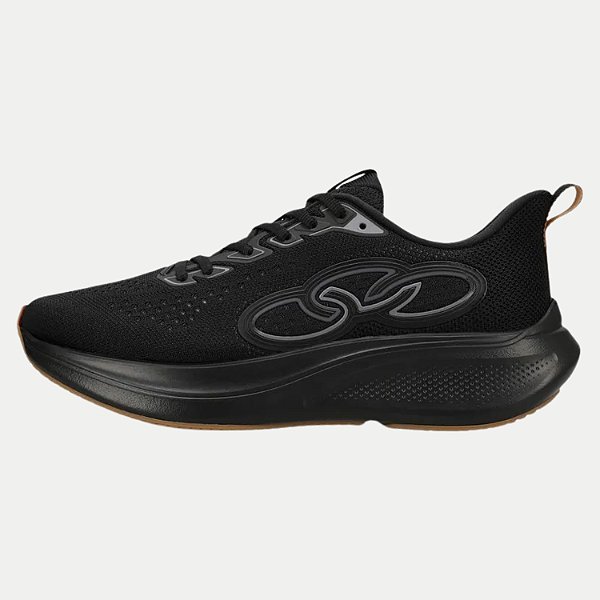 TÊNIS OLYMPIKUS VOA 3 RUNNING SOLADO DE BORRACHA PRETO MASCULINO ADULTO