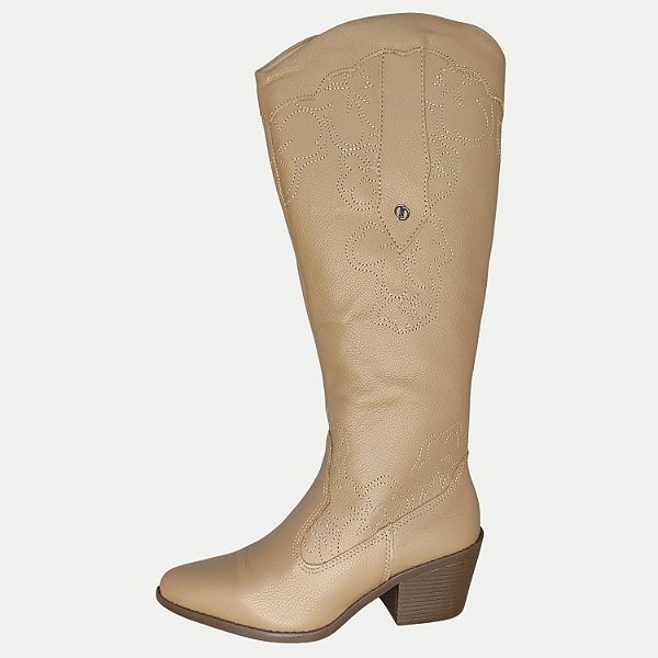 BOTA DAKOTA CANO LONGO COURO SALTO ALTO TEXANA NUDE FEMININO ADULTO