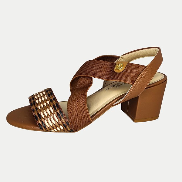 SANDALIA MODARE SALTO ALTO ACTIVE MARROM FEMININO ADULTO