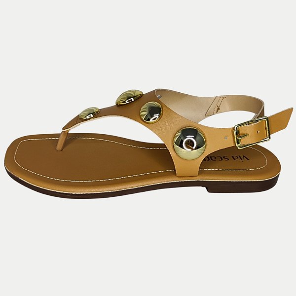 SANDALIA VIA SCARPA RASTEIRA CARAMELO FEMININO ADULTO
