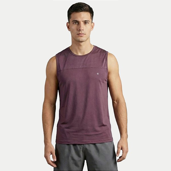 CAMISETA VOLEIO REGATA FITNESS POLIAMIDA VINHO MASCULINO ADULTO
